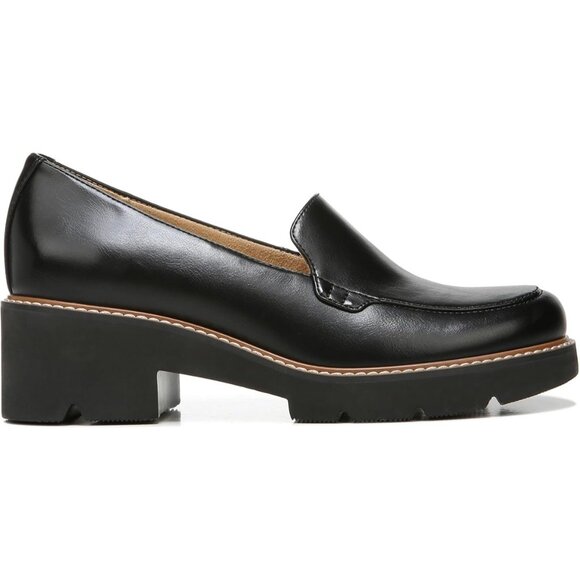 Naturalizer Cabaret Lug Sole Loafers - Black Faux Leather - Picture 6 of 6
